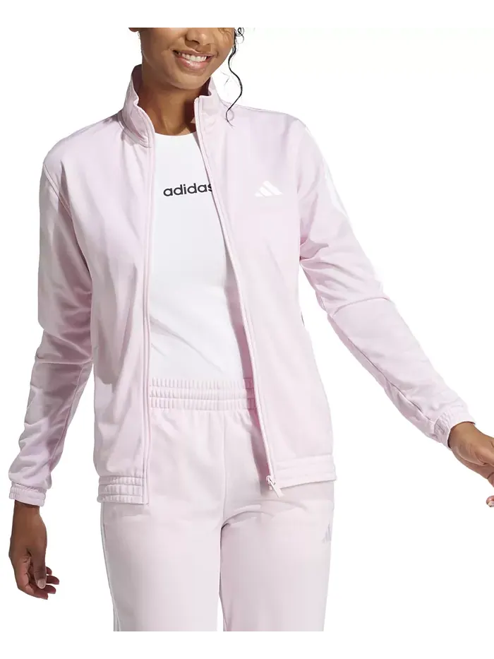 Женская трикотажная куртка Track Jacket с тремя полосками adidas — изображение 3 из 5, прозрачный розовый