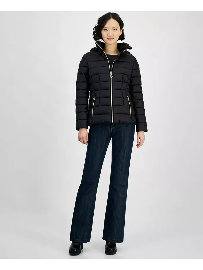 Женская утепленная куртка с капюшоном Packable Puffer на молнии Michael Kors