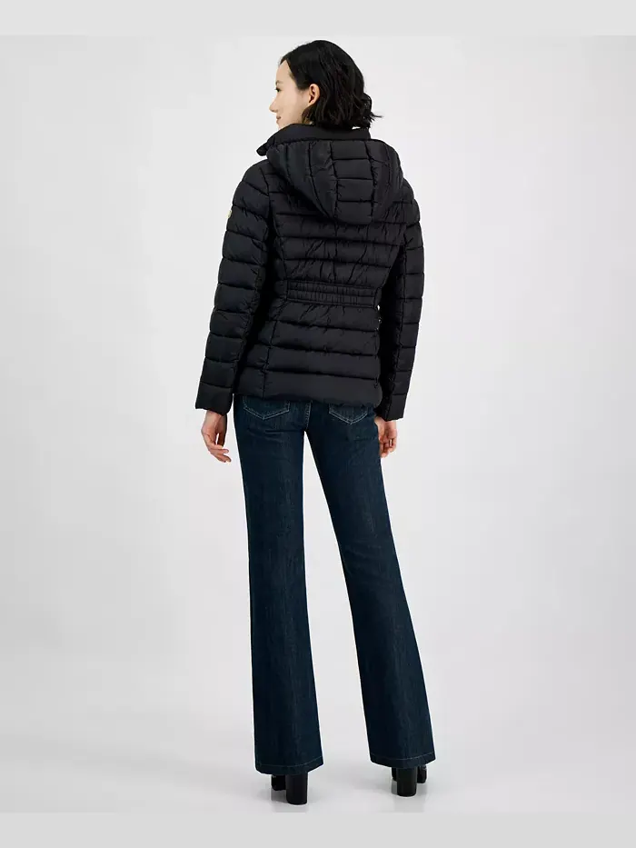 Женская утепленная куртка с капюшоном Packable Puffer на молнии Michael Kors — изображение 2 из 2, черный