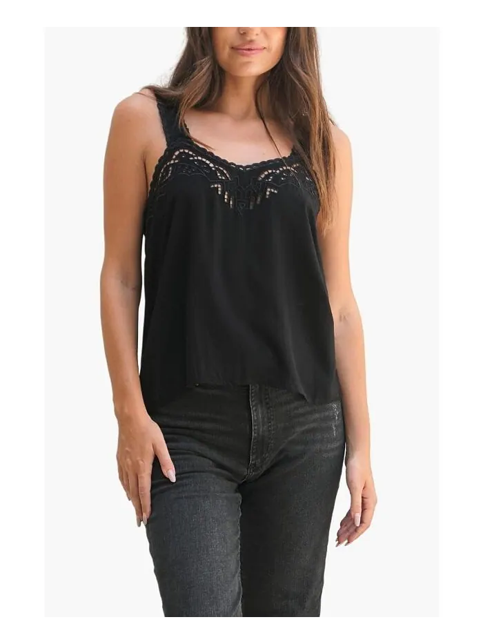Женская майка Iris с вышивкой Paneros Clothing — изображение 1 из 3, черный