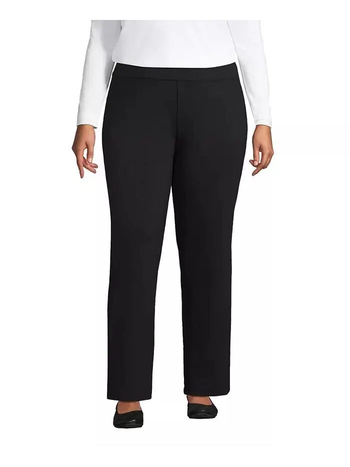 Женские брюки Starfish Plus Size со средней посадкой, прямые, с эластичной резинкой на талии Lands' — изображение 3 из 5