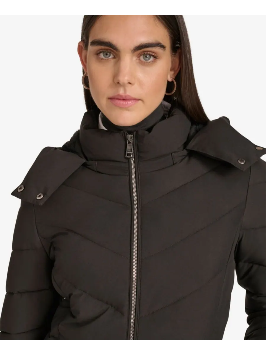 Женская короткая пуховая куртка на молнии спереди Calvin Klein — изображение 7 из 7, черный