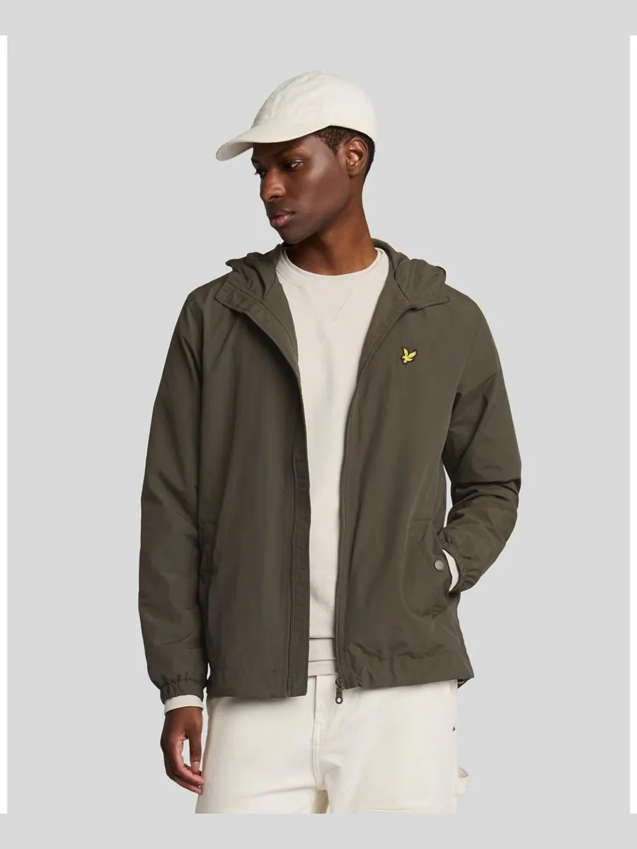 Мужская куртка с капюшоном на молнии Lyle & Scott — изображение 1 из 5, оливковый
