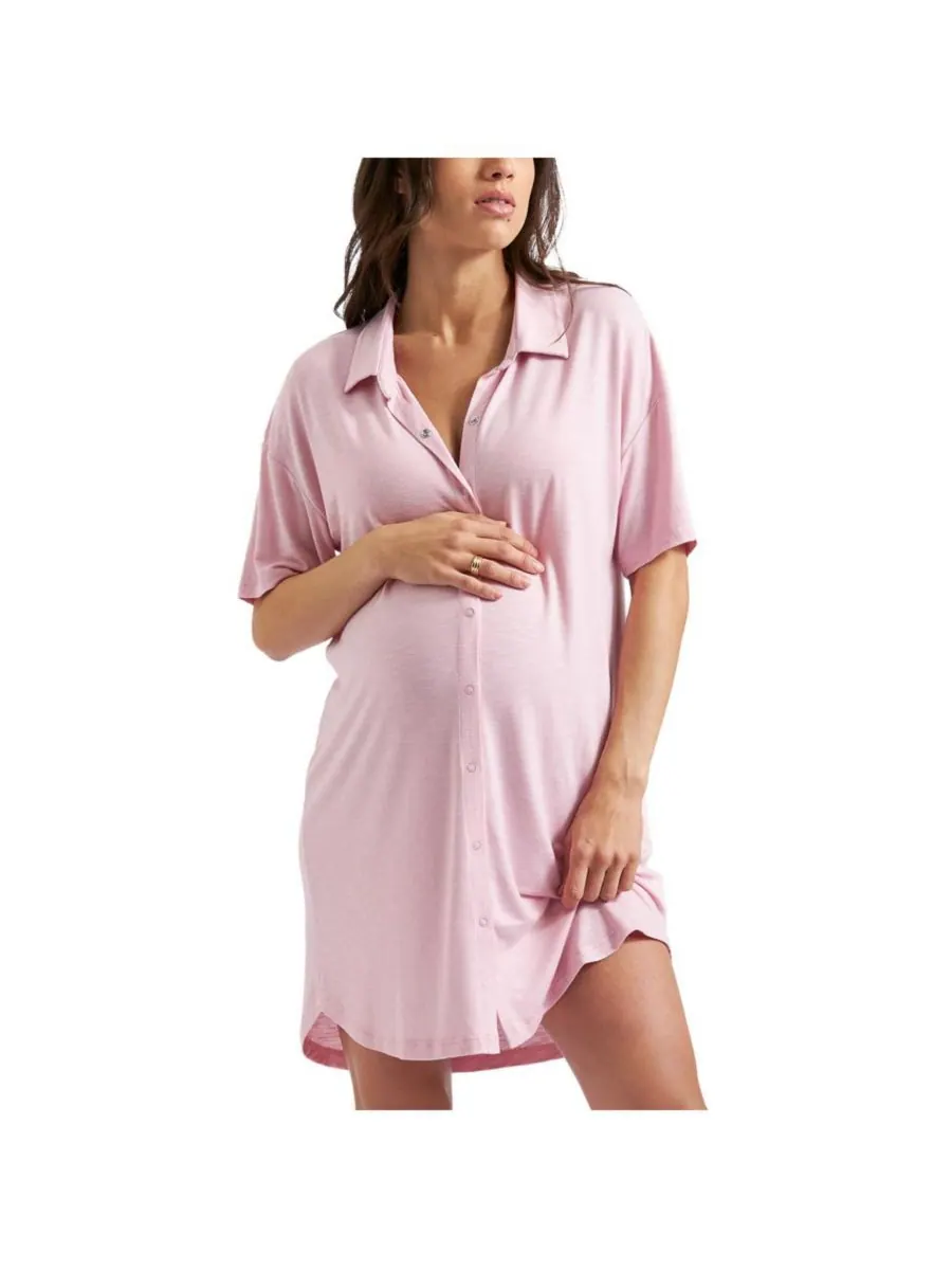 Ночная рубашка для беременных Dreamy Night Shirt нежно-розового цвета - удобная и стильная одежда