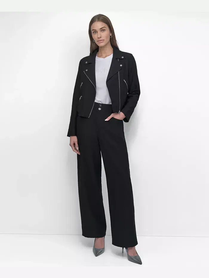 Женская куртка с молнией и фактурой "кринкл" DKNY — изображение 3 из 3, черный