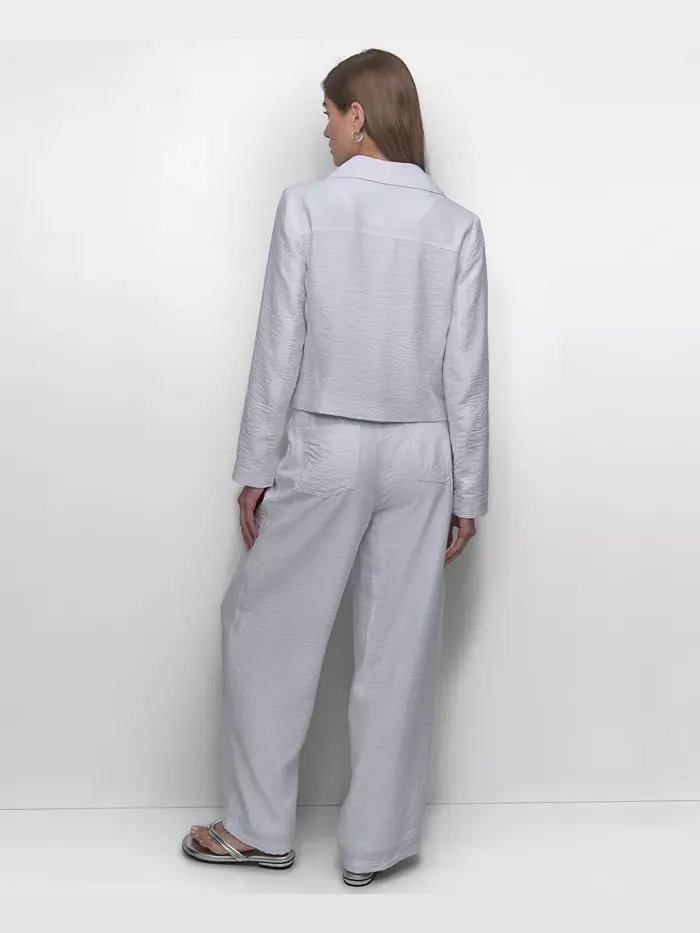 Женская куртка с молнией и фактурой "кринкл" DKNY — изображение 2 из 6, белый