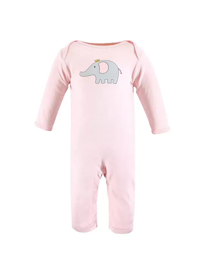 Детские комбинезоны Hudson из хлопка для девочек Hudson Baby — изображение 2 из 5, розовый серый