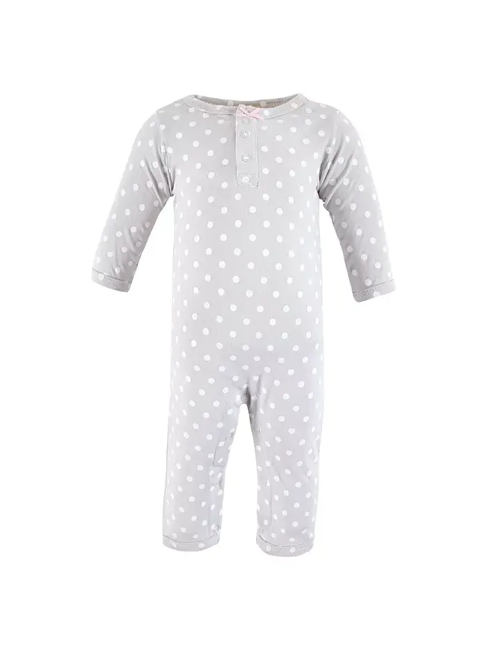Детские комбинезоны Hudson из хлопка для девочек Hudson Baby — изображение 3 из 5, розовый серый
