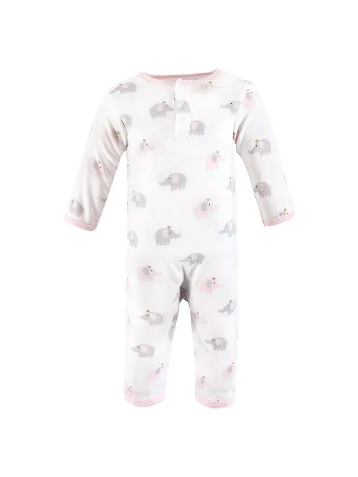 Детские комбинезоны Hudson из хлопка для девочек Hudson Baby — изображение 4 из 5, розовый серый