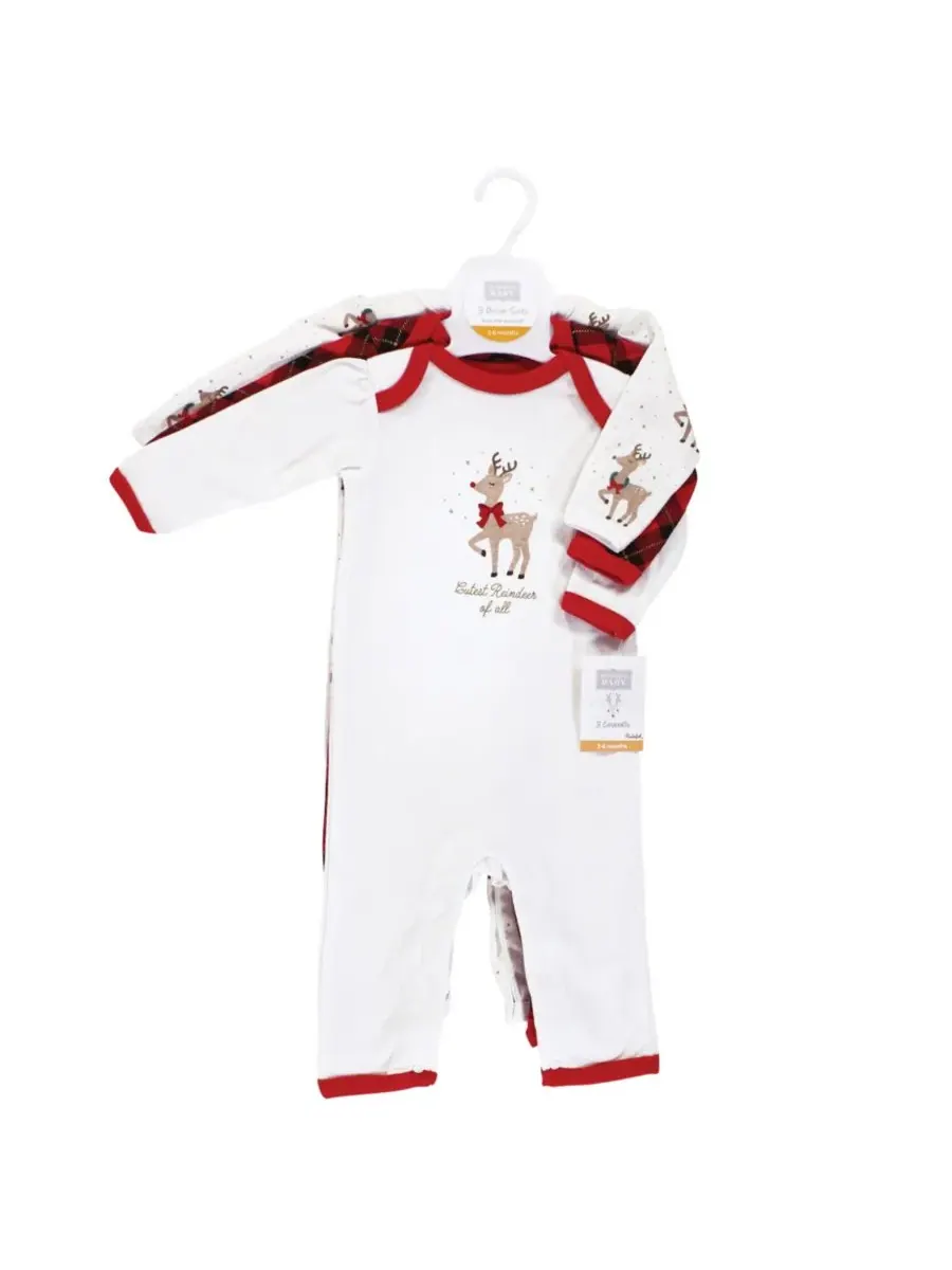 Хлопковый комбинезон для малышей Hudson Baby, Fancy Rudolph — изображение 6 из 10