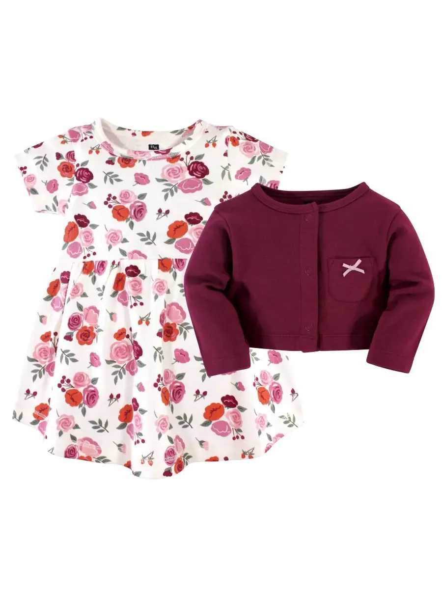 Коллекция хлопковых платьев и свитеров для девочек Hudson Baby, Fall Floral