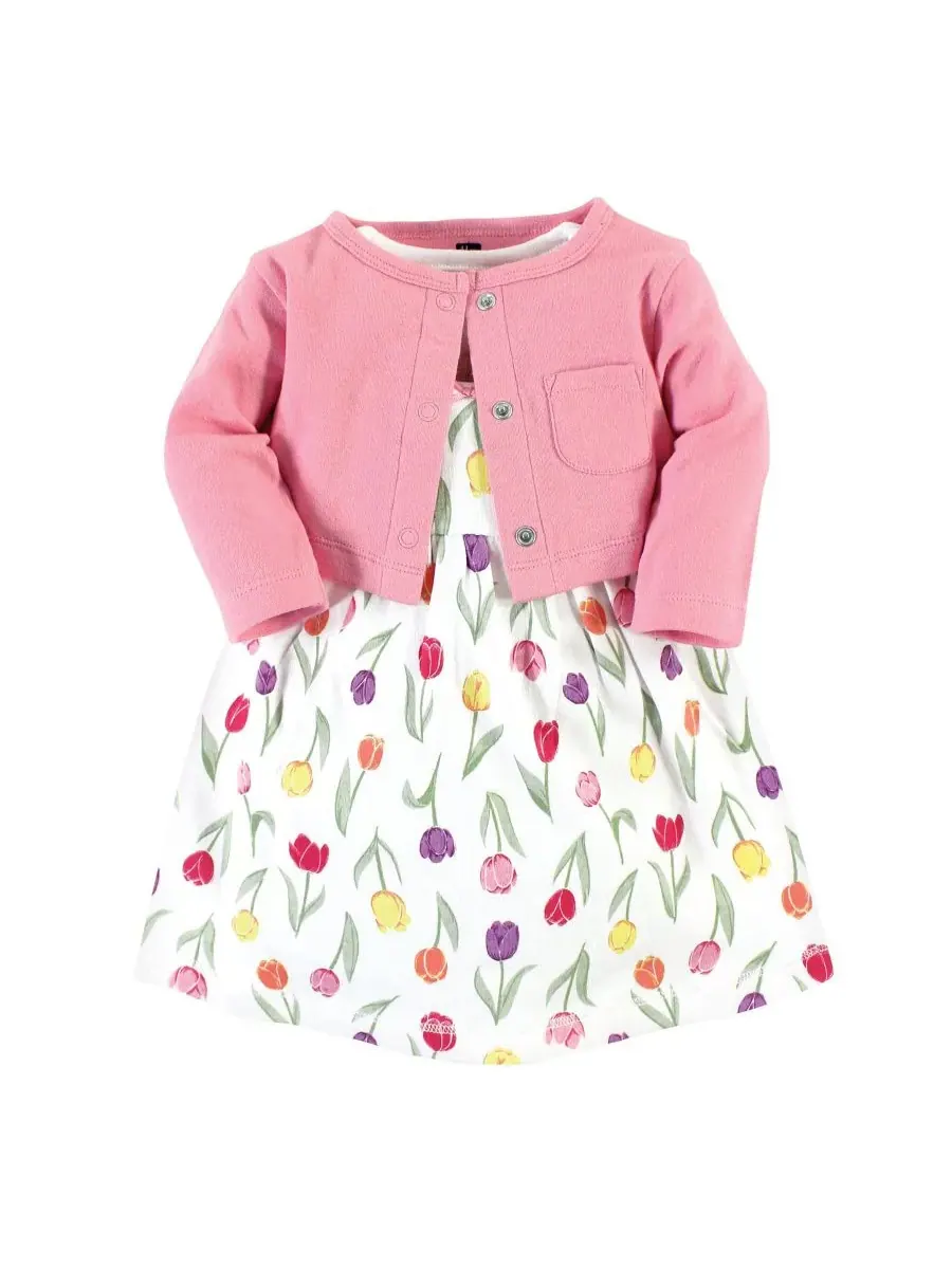 Коллекция хлопковых платьев и свитеров для девочек Hudson Baby, Spring Tulips