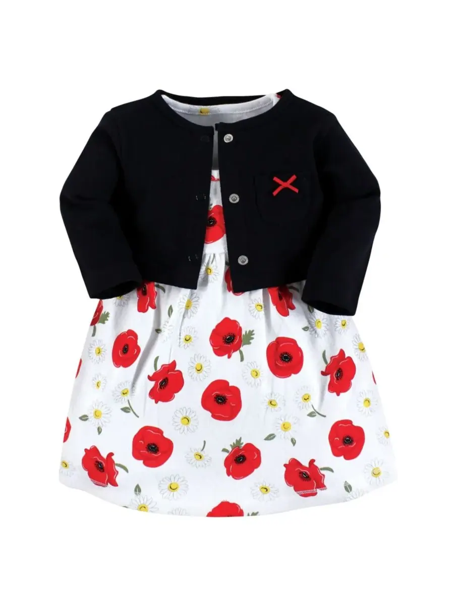 Коллекция хлопковых платьев и свитеров для девочек Hudson Baby, Poppy Daisy