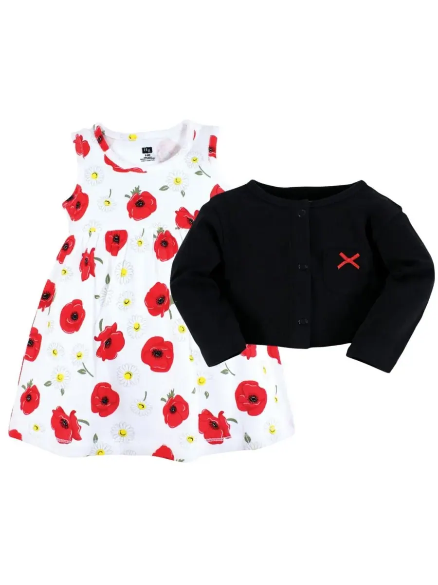 Коллекция хлопковых платьев и свитеров для девочек Hudson Baby, Poppy Daisy — изображение 2 из 4