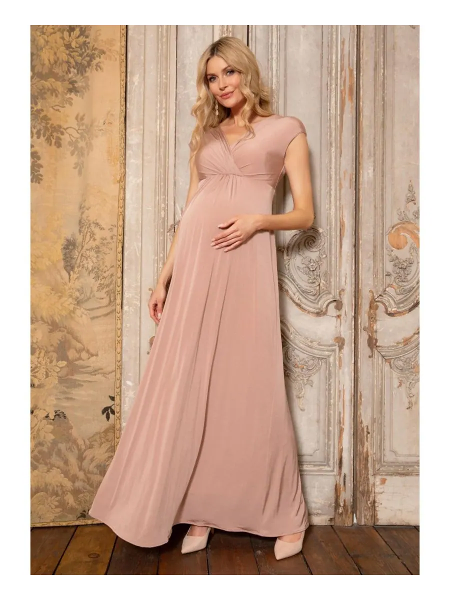 Платье макси для беременных Франческа Tiffany Rose Maternity — изображение 4 из 8, пудровый розовый