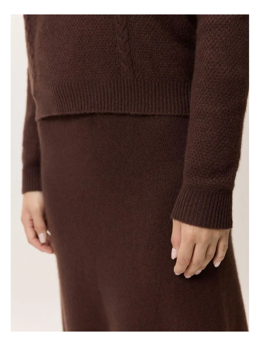 Женский укороченный кашемировый свитер с круглым вырезом Gobi Cashmere — изображение 5 из 7, черный