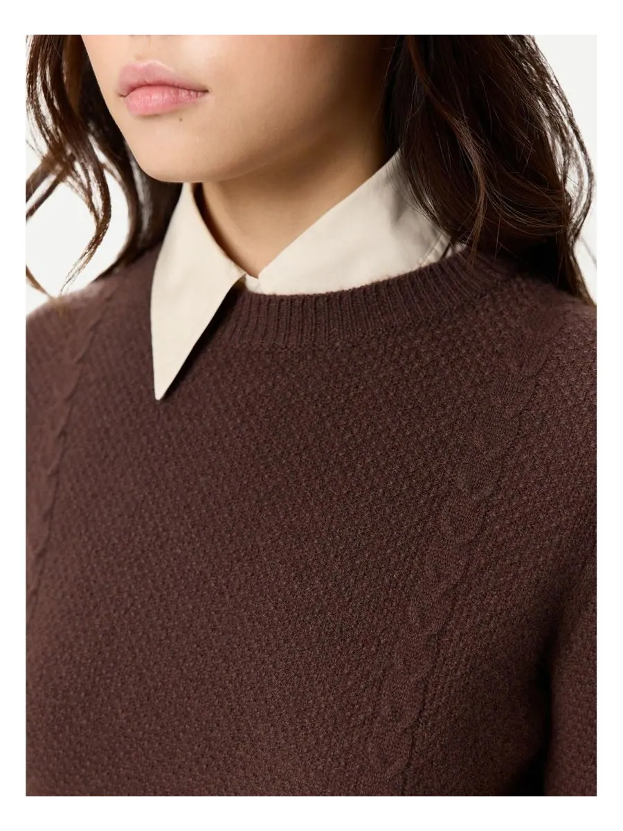Женский укороченный кашемировый свитер с круглым вырезом Gobi Cashmere — изображение 6 из 7, черный
