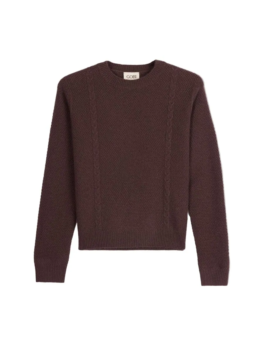 Женский укороченный кашемировый свитер с круглым вырезом Gobi Cashmere — изображение 7 из 7, черный
