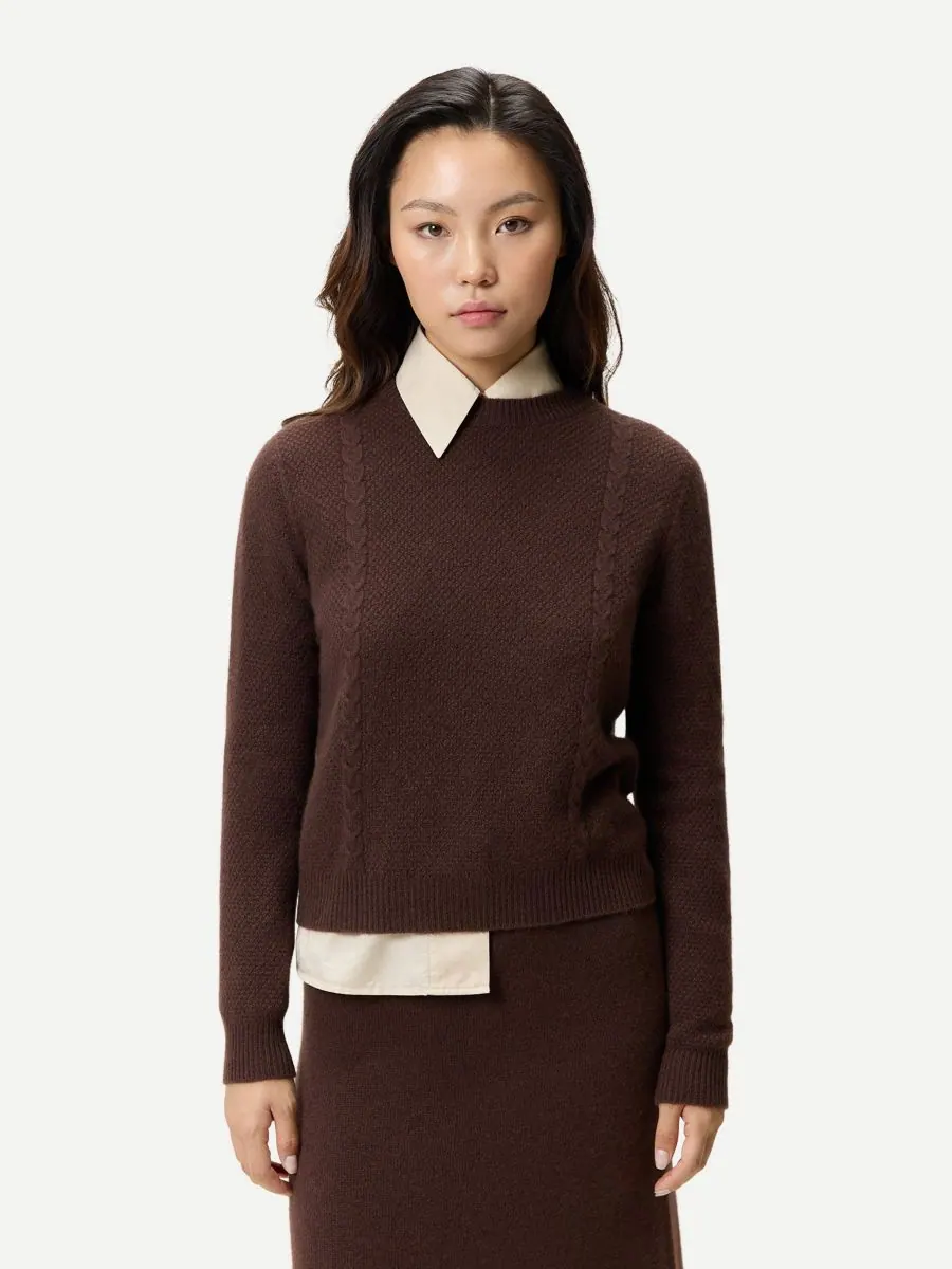 Женский укороченный кашемировый свитер с круглым вырезом Gobi Cashmere — изображение 1 из 7, нет цвета