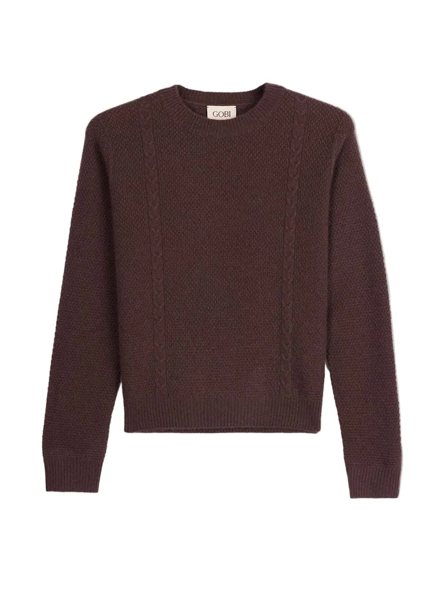 Женский укороченный кашемировый свитер с круглым вырезом Gobi Cashmere — изображение 2 из 7, нет цвета