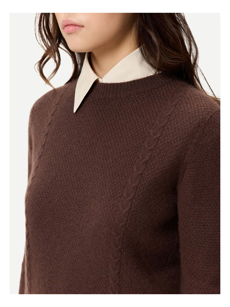 Женский укороченный кашемировый свитер с круглым вырезом Gobi Cashmere — изображение 4 из 7, нет цвета