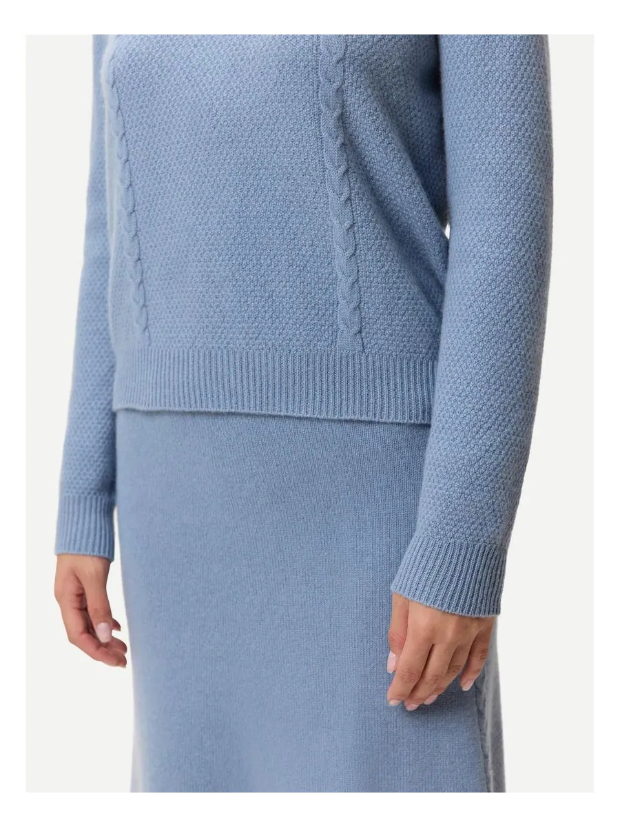 Женский укороченный кашемировый свитер с круглым вырезом Gobi Cashmere — изображение 4 из 6, синий