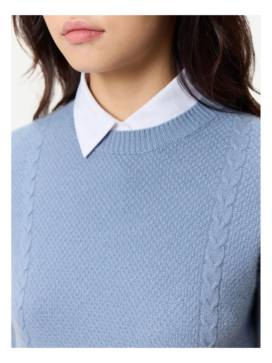 Женский укороченный кашемировый свитер с круглым вырезом Gobi Cashmere — изображение 5 из 6, синий