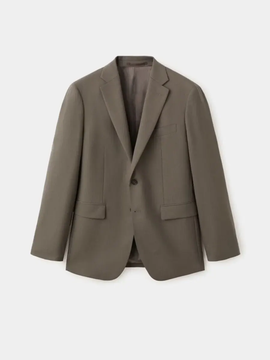Пиджак Turin Wool Suit из шерсти MANGO — изображение 5 из 5, коричневый