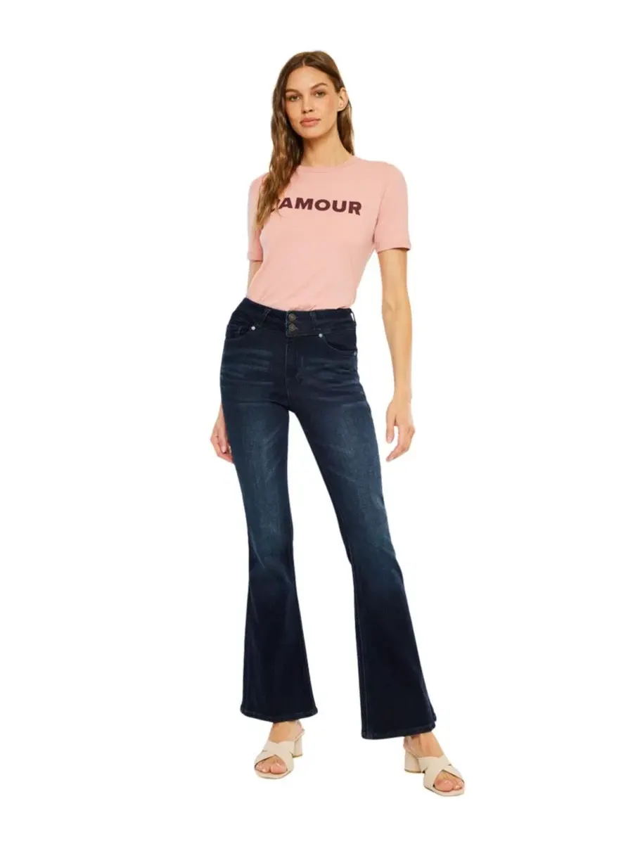 Джинсы-клеш с высокой посадкой Vida High Rise Flare Jeans KanCan — изображение 7 из 7, черный