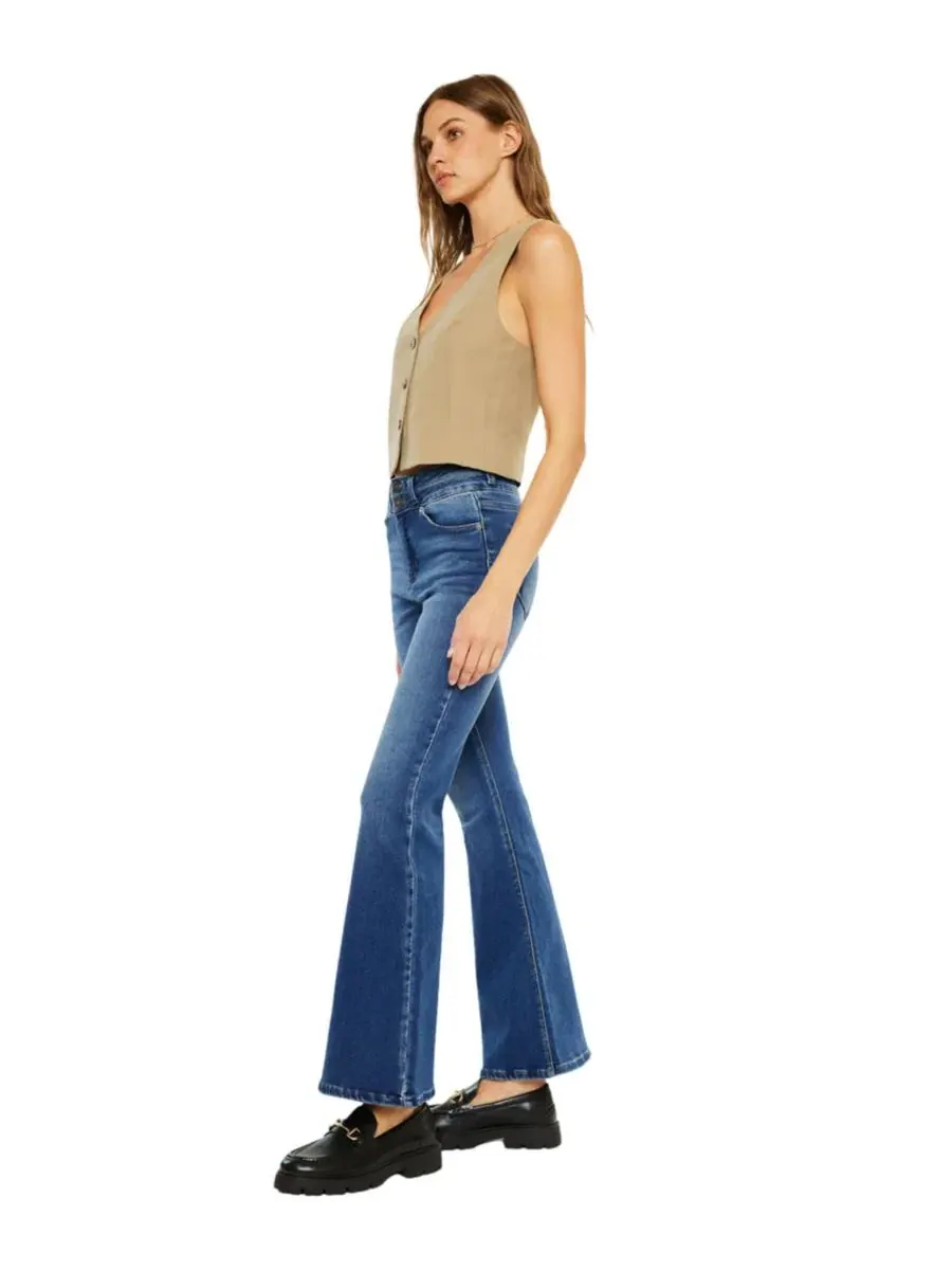 Джинсы-клеш с завышенной талией Vida High Rise Flare Jeans KanCan — изображение 7 из 7, средняя отмывка