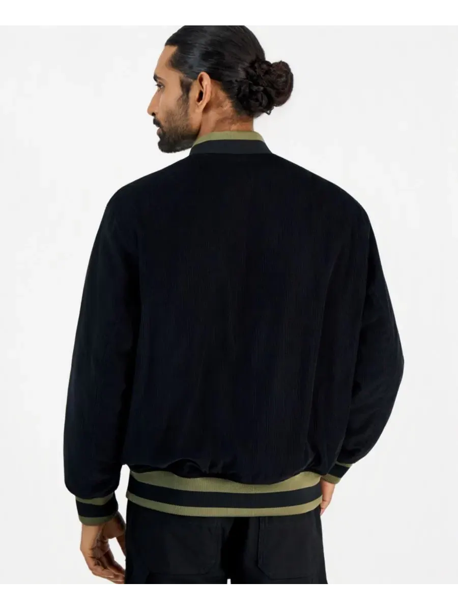Бомбер из вельвета Berono Varsity Corduroy Hugo Boss — изображение 4 из 4, черный
