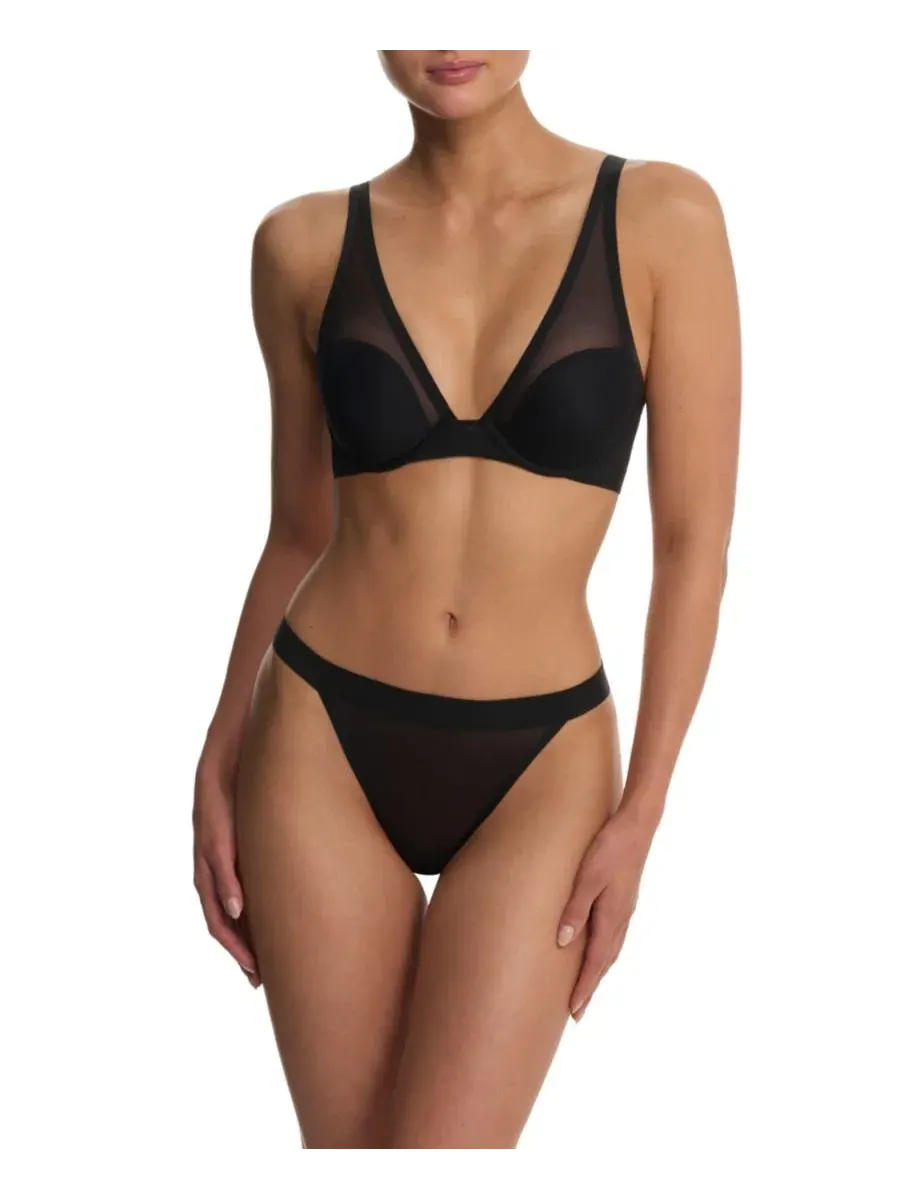 Бюстгальтер-безрукавка True Zen Plunge T-Shirt Bra Natori — изображение 2 из 11, черный