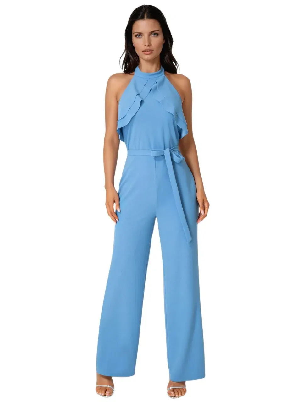 Комбинезон с запахом и рюшами Scuba Crepe Bebe