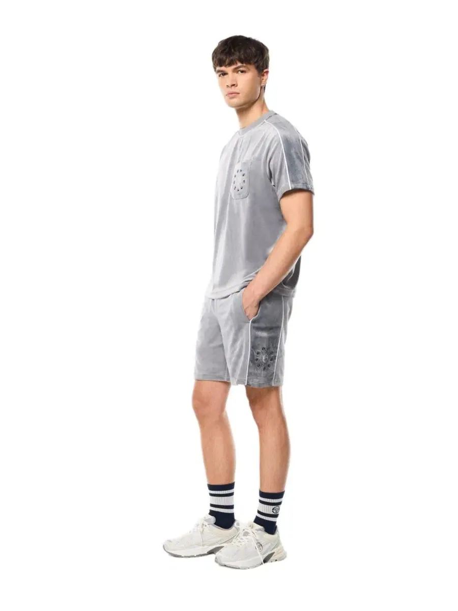 Футболка с нагрудным карманом Cresta Velour Pocket Sergio Tacchini — изображение 2 из 5, серый