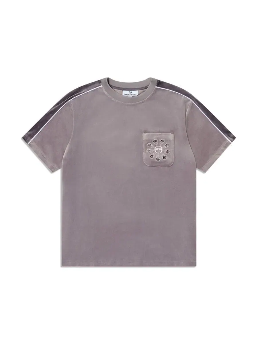 Футболка с нагрудным карманом Cresta Velour Pocket Sergio Tacchini — изображение 5 из 5, серый