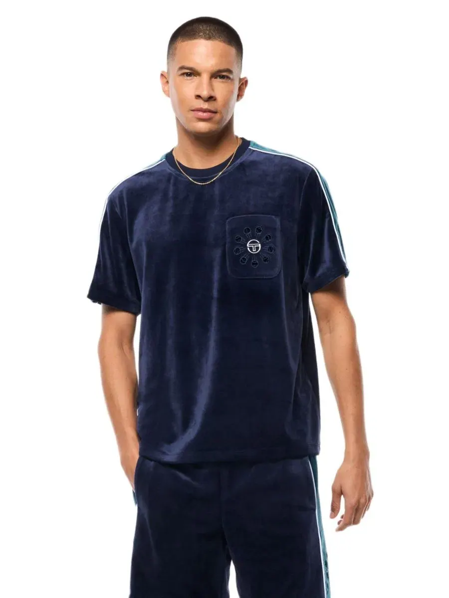 Футболка из велюра с нагрудным карманом Cresta Velour Pocket Sergio Tacchini