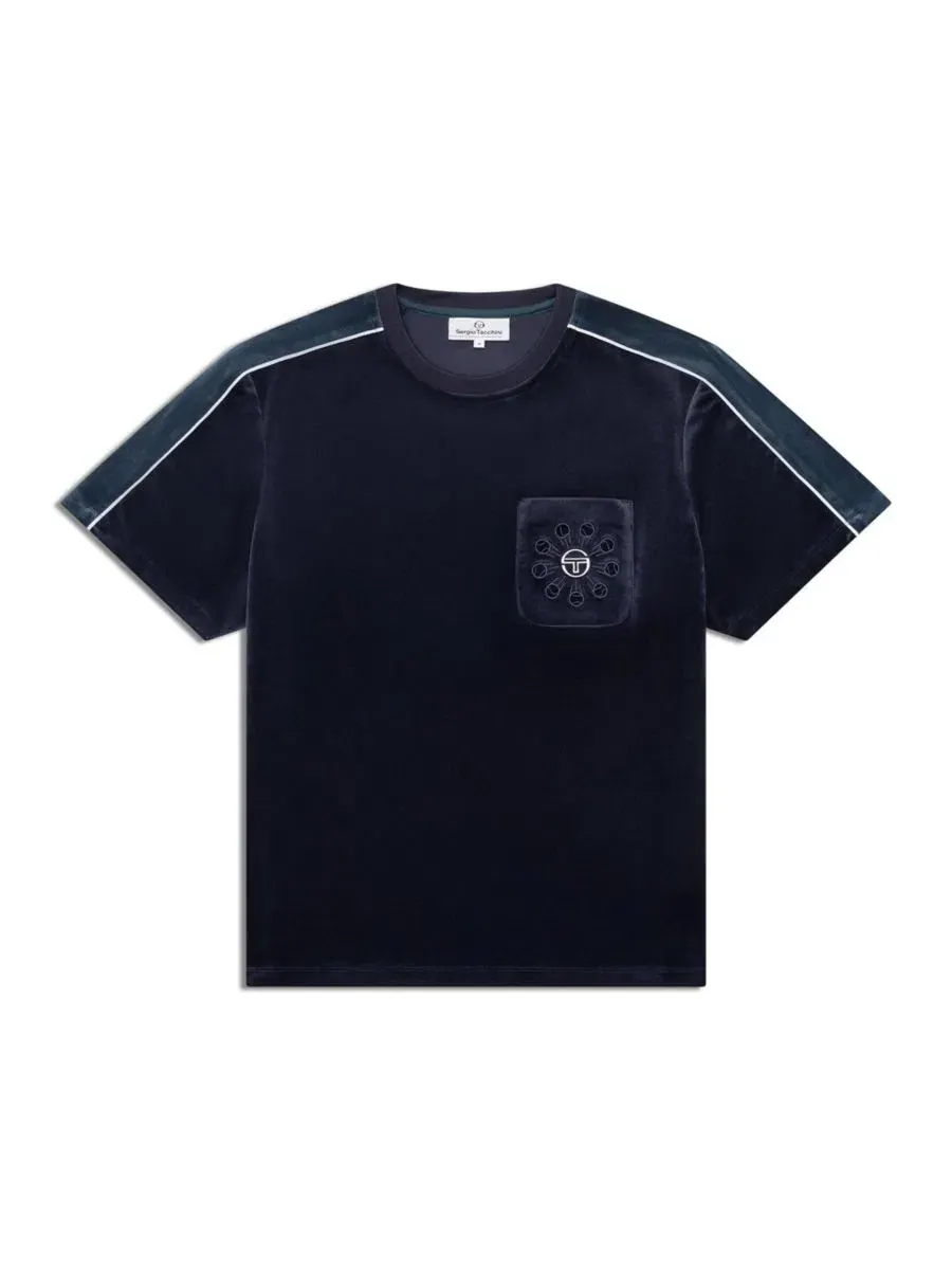 Футболка из велюра с нагрудным карманом Cresta Velour Pocket Sergio Tacchini — изображение 5 из 5, синий