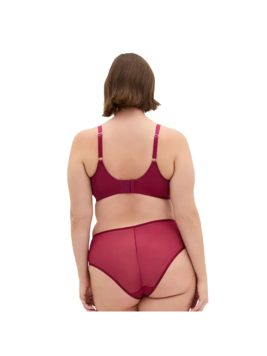 Бюстгальтер с чашками на косточках Poppy Demi Underwire Bra CITY CHIC — изображение 2 из 5, красный