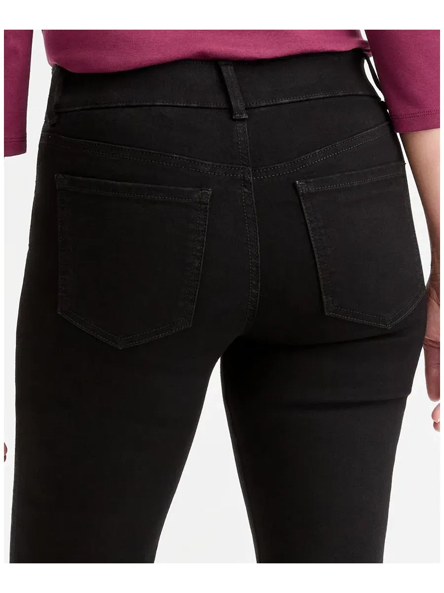 Джинсы прямые с эффектом утяжки без застежки, модель Shaping Pull-On Straight Style & Co — изображение 5 из 6, черный