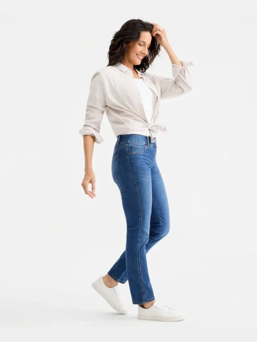 Джинсы прямого кроя с эффектом коррекции Summit Wash Style & Co, Summit Wash — изображение 2 из 6