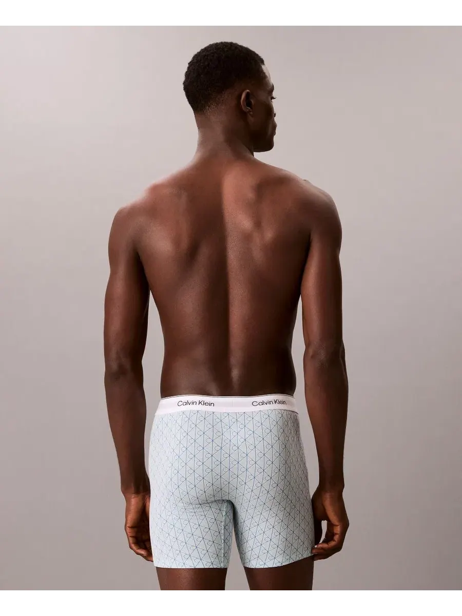 Трусы боксеры Calvin Klein Icon Cotton Stretch, 3-шт — изображение 6 из 6, серый//синий