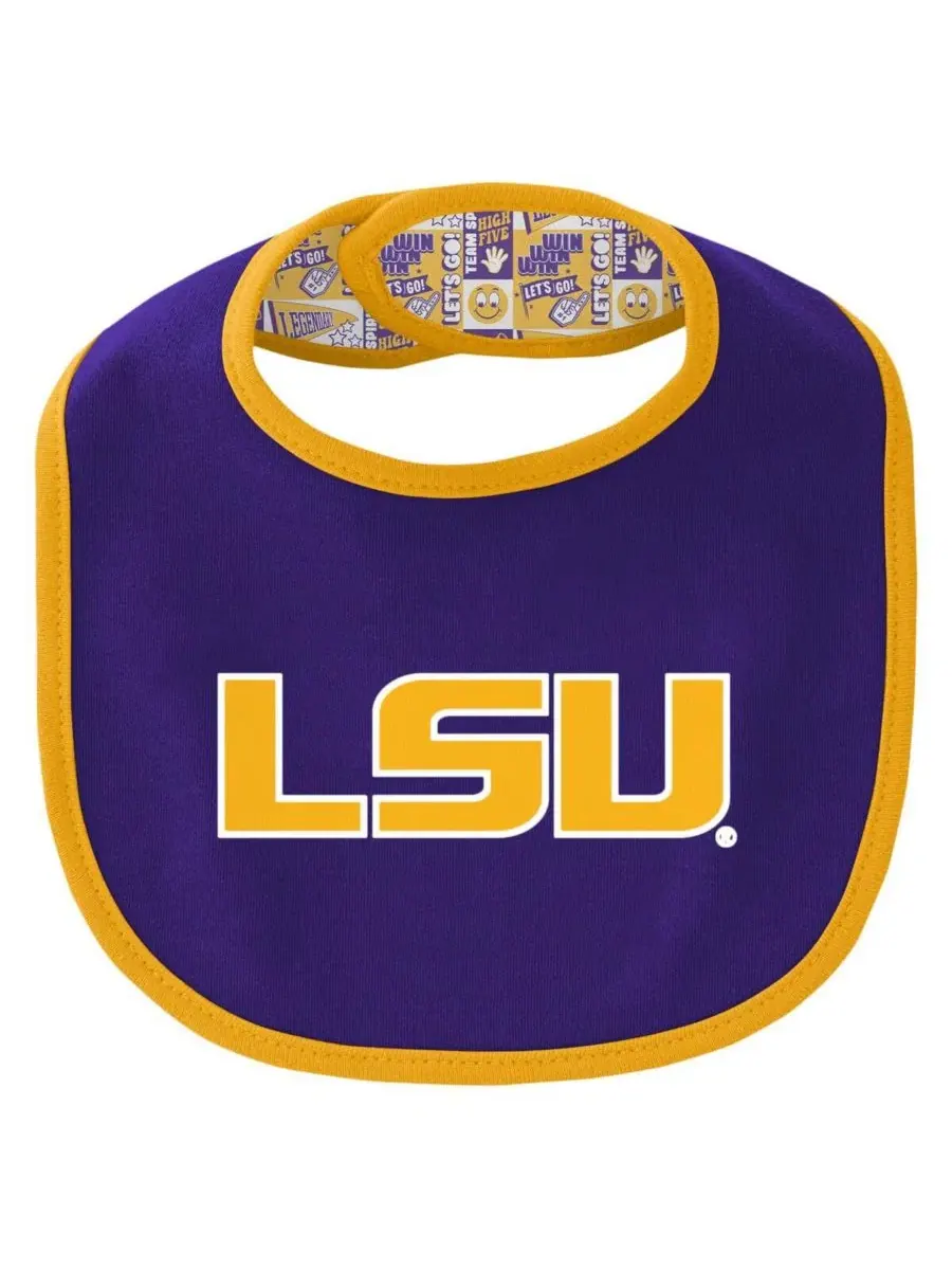 Детский комплект боди с слюнявчиком и шапкой LSU Tigers Dynamic Duo Outerstuff — изображение 4 из 5, фиолетовый
