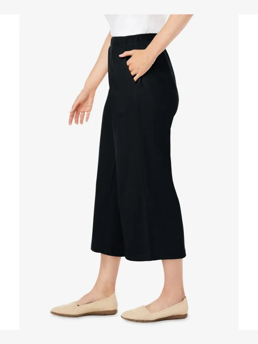 Штаны-кюлоты из трикотажа 7-Day Knit Woman Within — изображение 3 из 3, черный