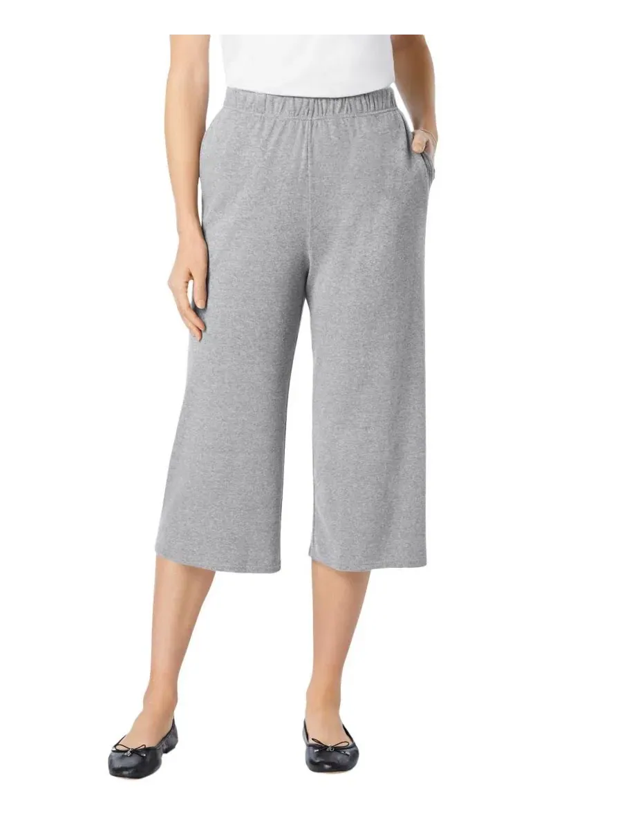 Брюки-кюлоты 7-Day Knit Woman Within — изображение 1 из 3, серый