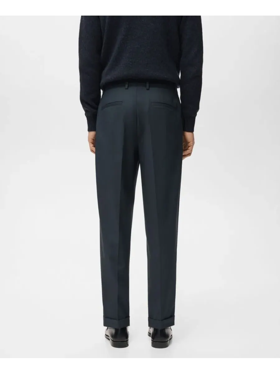 Мужские брюки от костюма Boston Slim-Fit MANGO — изображение 3 из 8, темно-синий