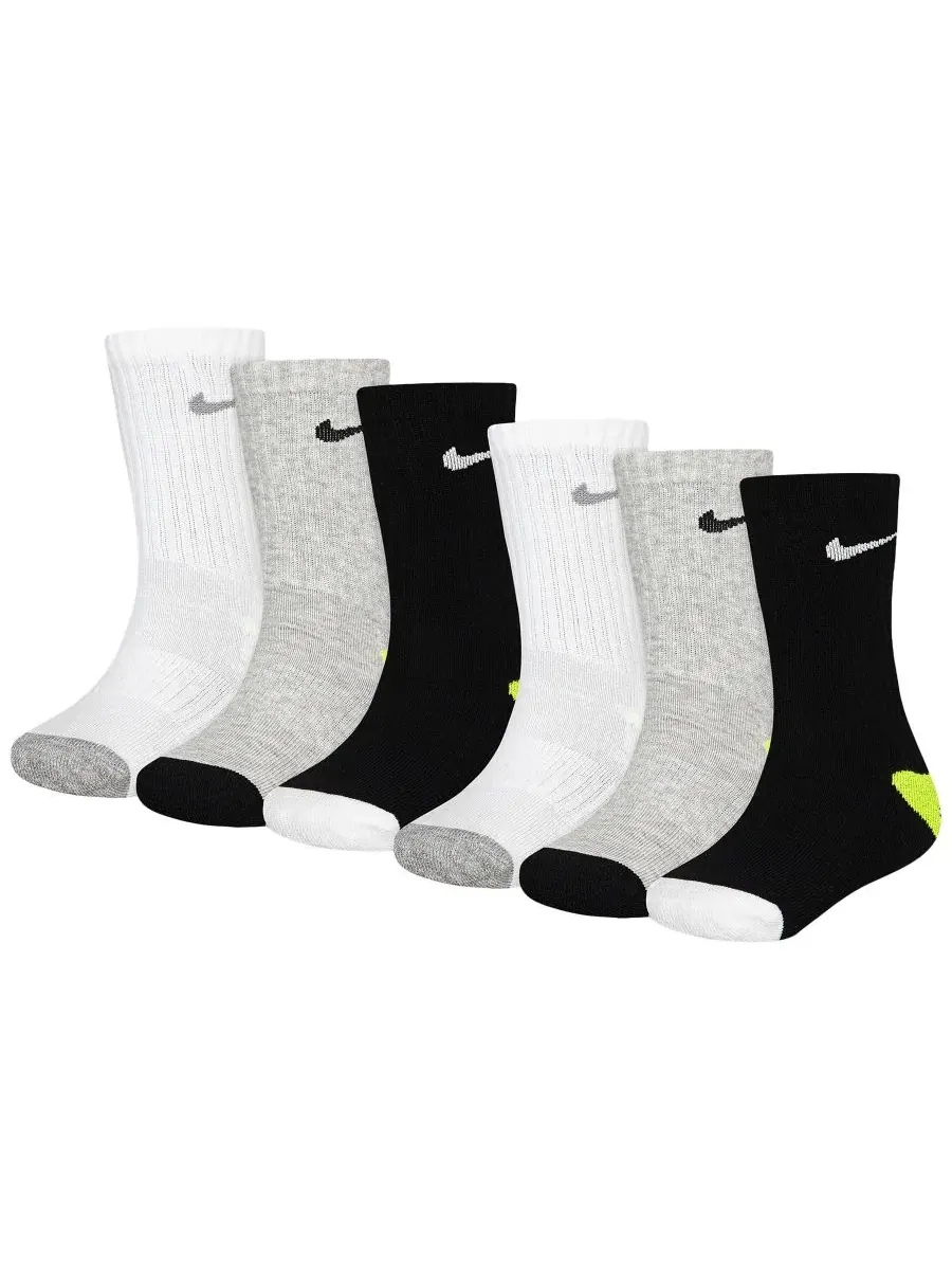 Комплект носков с принтом смайлики, 6 пар Nike — изображение 1 из 3, серый