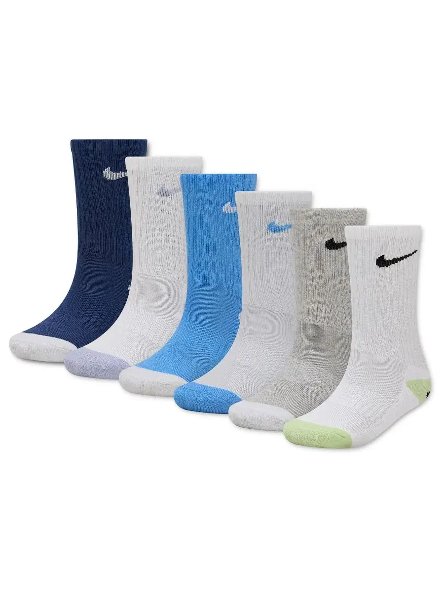 Комплект носков-слипонов с принтом смайликов, 6 пар, модель Smiley Dri-Fit Nike — изображение 1 из 4, темно-синий