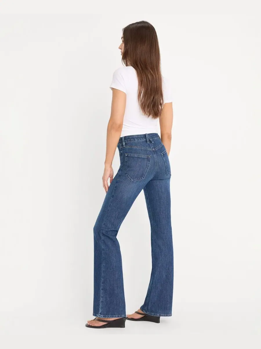 Джинсы клеш с высокой посадкой Good Classic High-Rise Bootcut Good American — изображение 4 из 4, синий