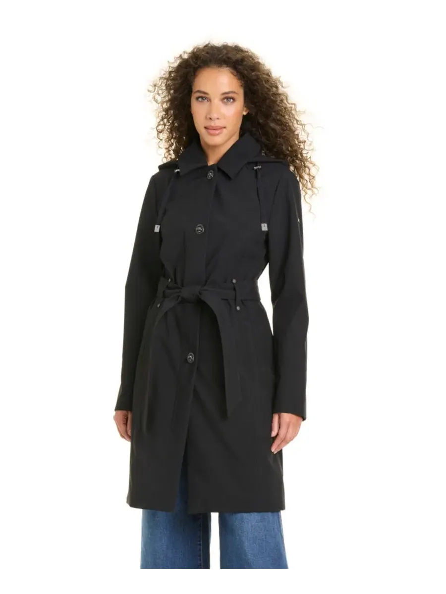 Пальто с поясом из софтшелла, модель Belted Softshell Coat Jones New York — изображение 1 из 13, черный