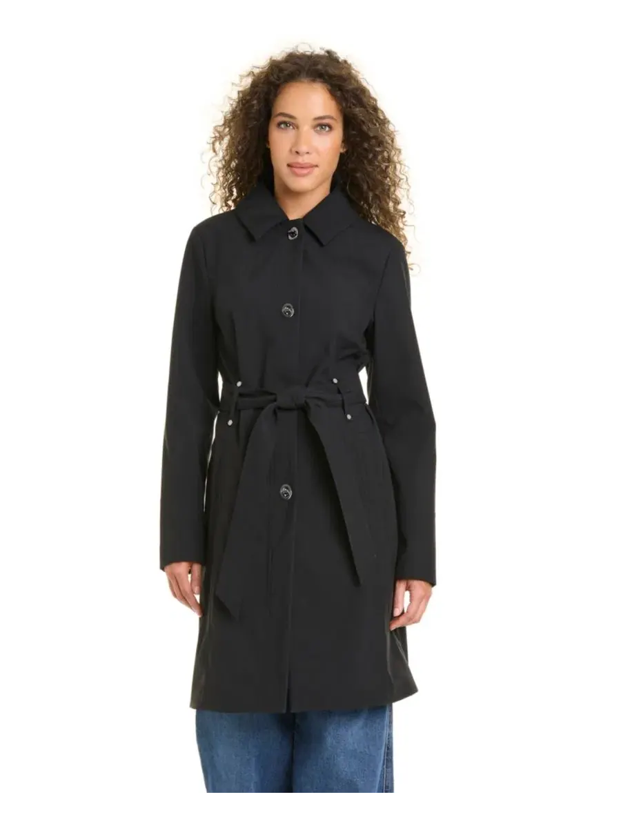 Пальто с поясом из софтшелла, модель Belted Softshell Coat Jones New York — изображение 2 из 13, черный